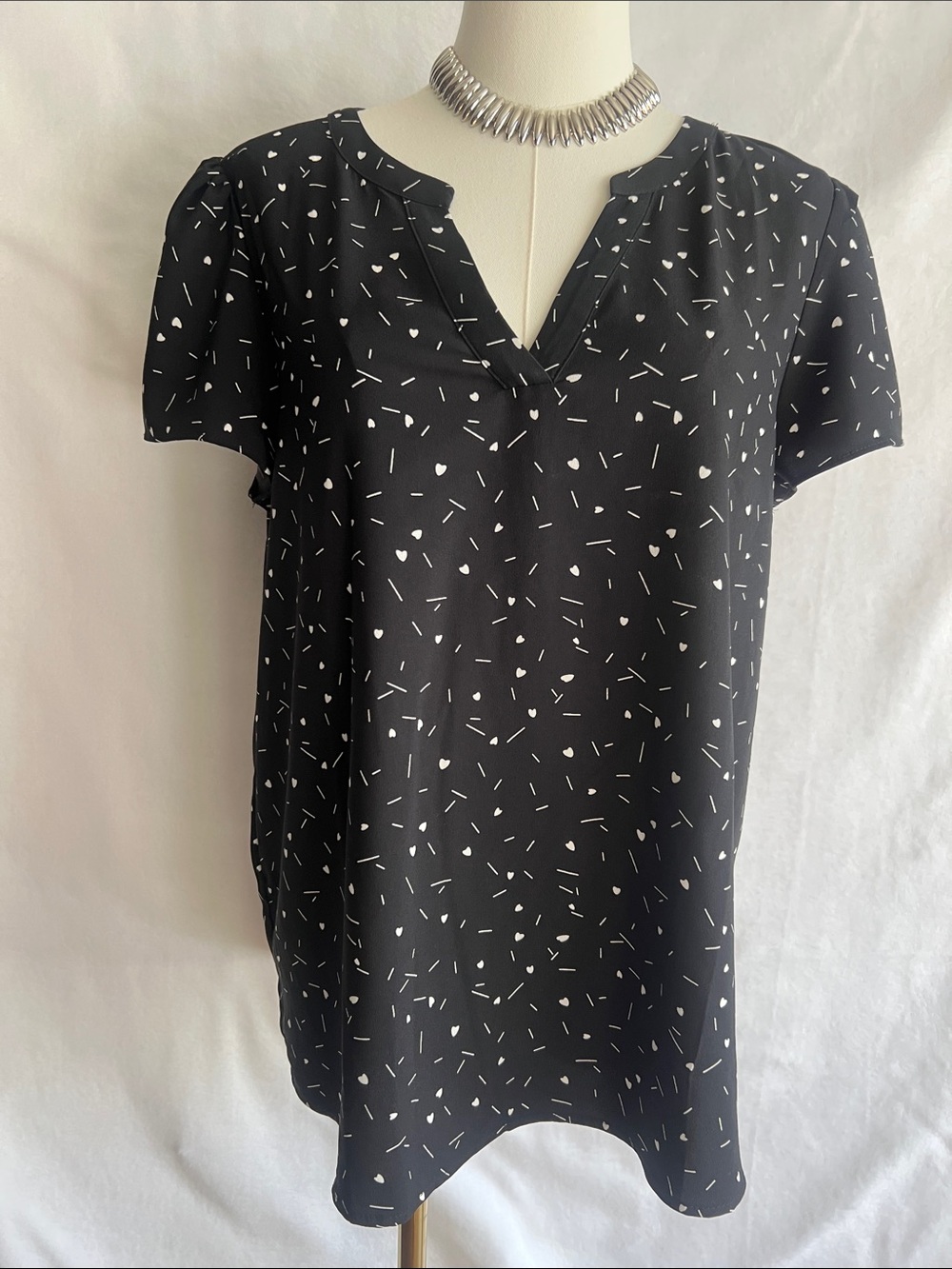 Hilary Radley Women’s V-neck Flutter Sleeve Lightweight Blouse